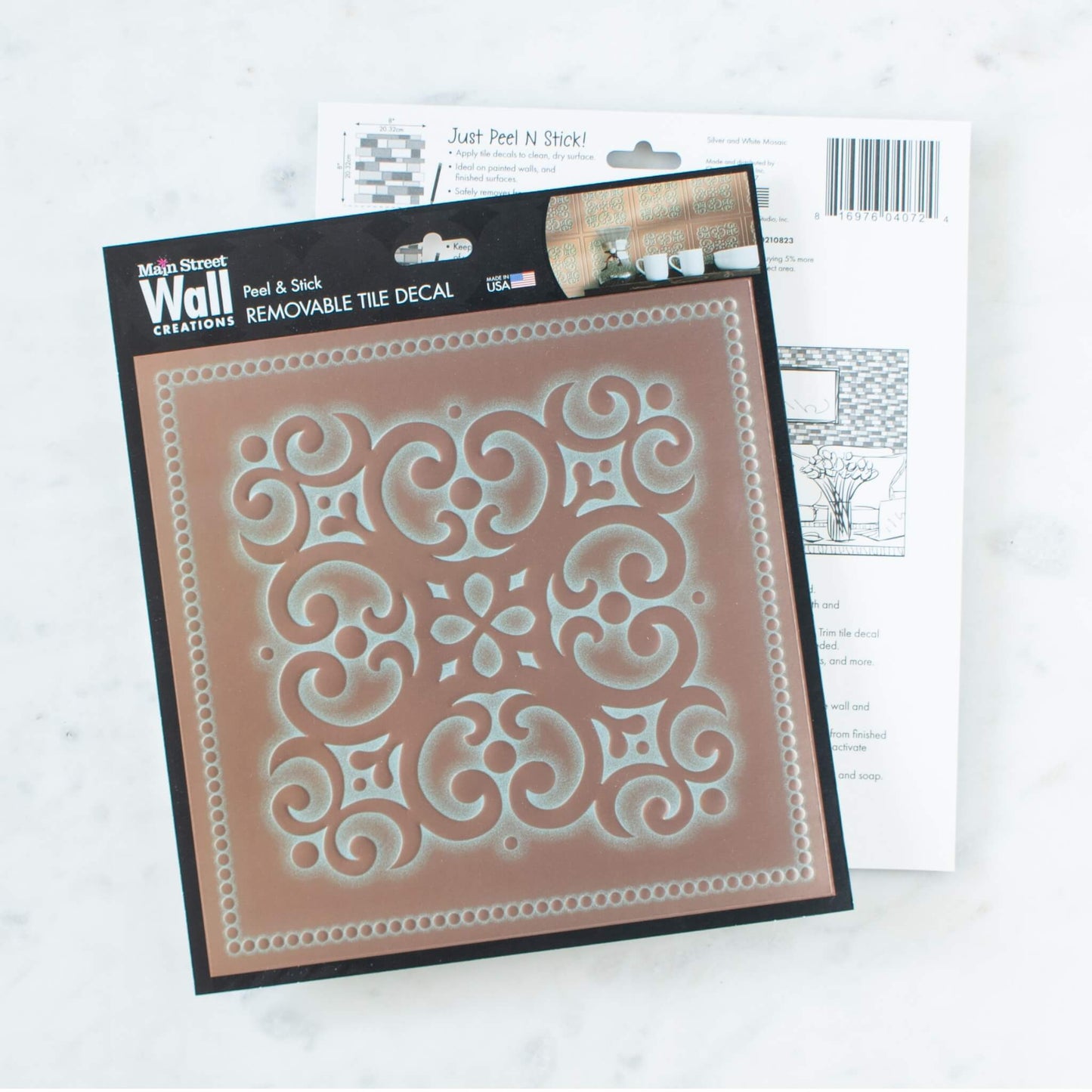Patina Copper Wall Tile Decal Singles
