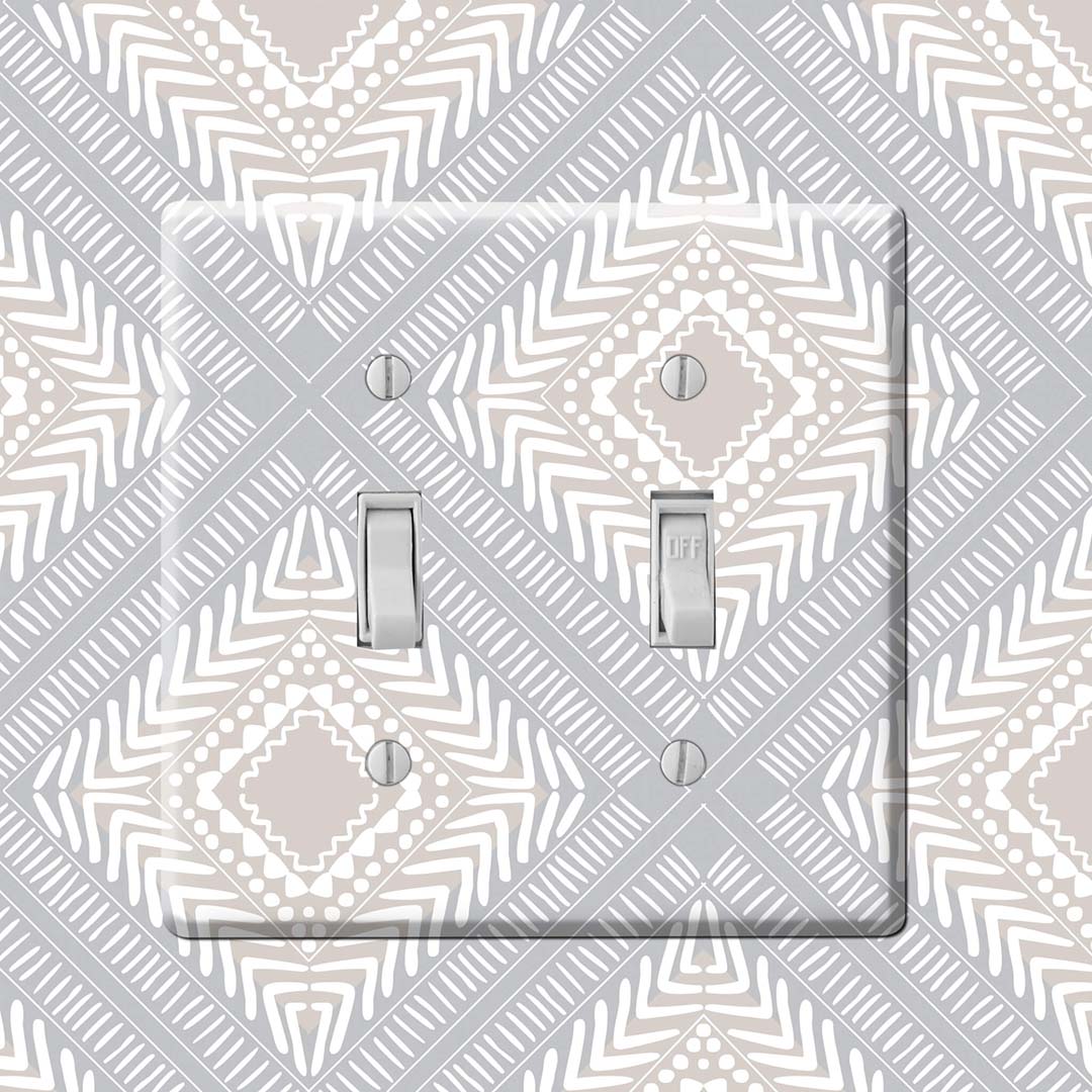 Tribal Squares – Peel and Stick Wallpaper Roll 20.5" x 16 ft in Blue and Tan Diamond Pattern