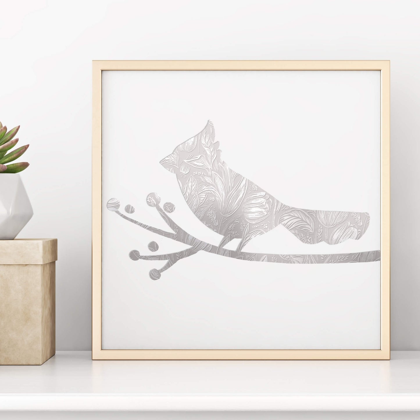 Flourish – Peel and Stick Craft Panel 10 x 15" in Metallic Silver Embossed Floral Foil