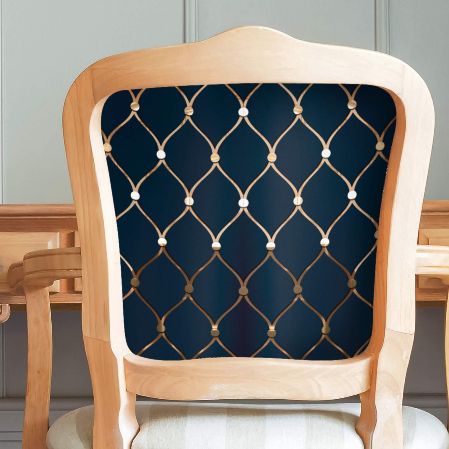 Impressive Geometry – Peel and Stick Craft Panel 10 x 15" in Navy & Gold Embossed Foil