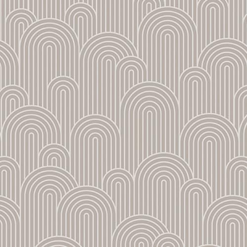 Embrace Your Curves – Peel and Stick Wallpaper Panel 16 x 24" in Taupe Arch Pattern