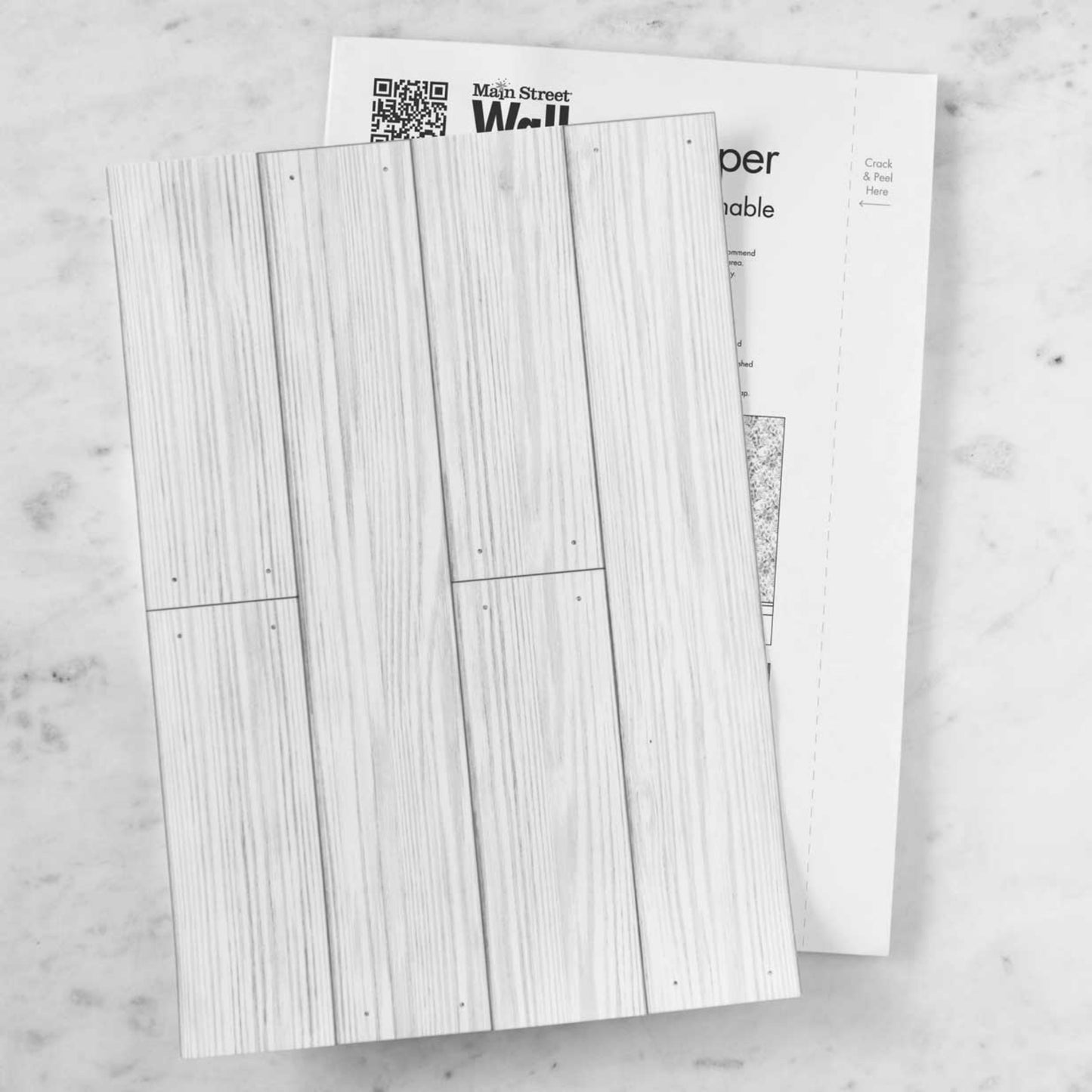 Eco-Friendly Peel and Stick Wallpaper Sheets 11” x 16” - Distressed Wood Grey