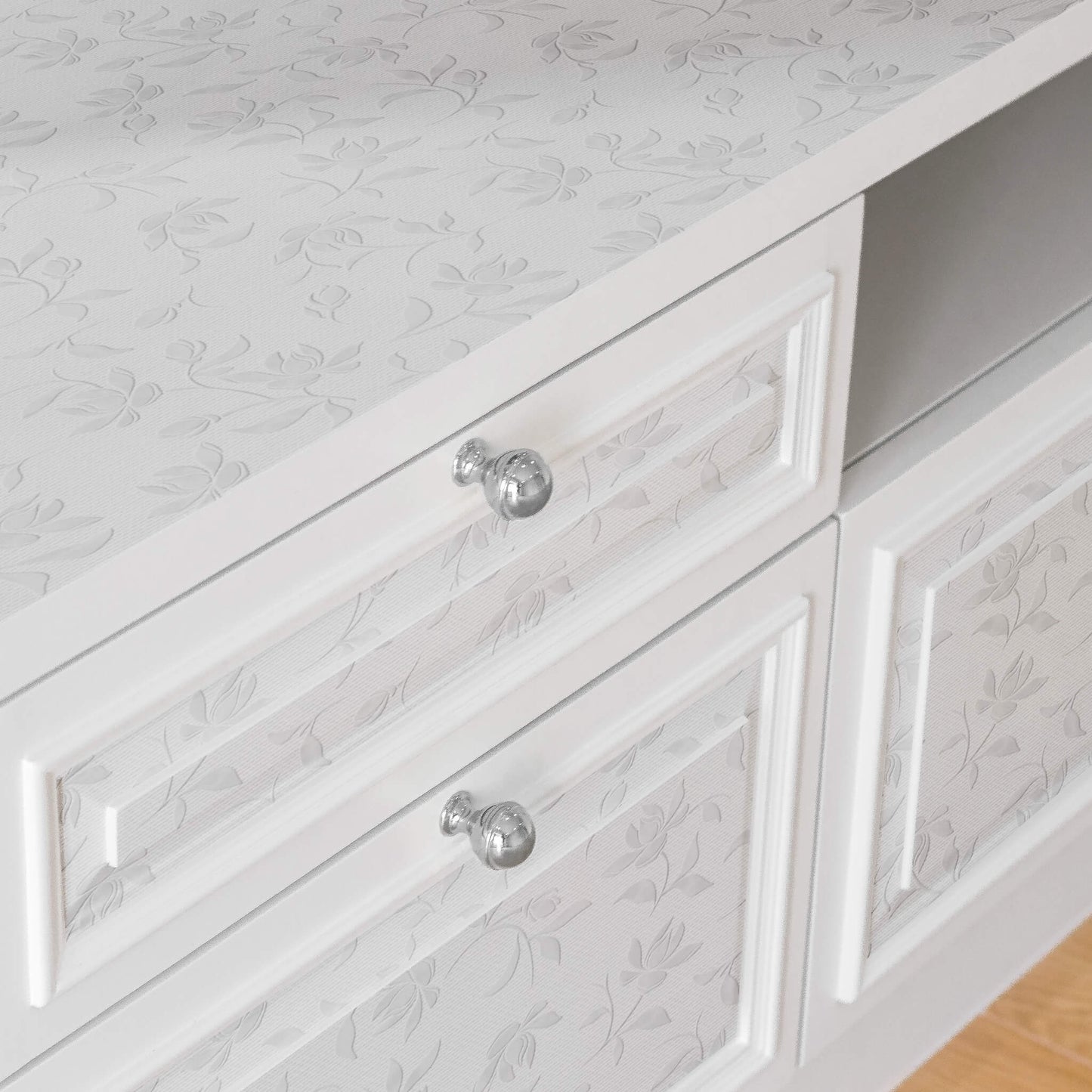 Embossed Silver Floral