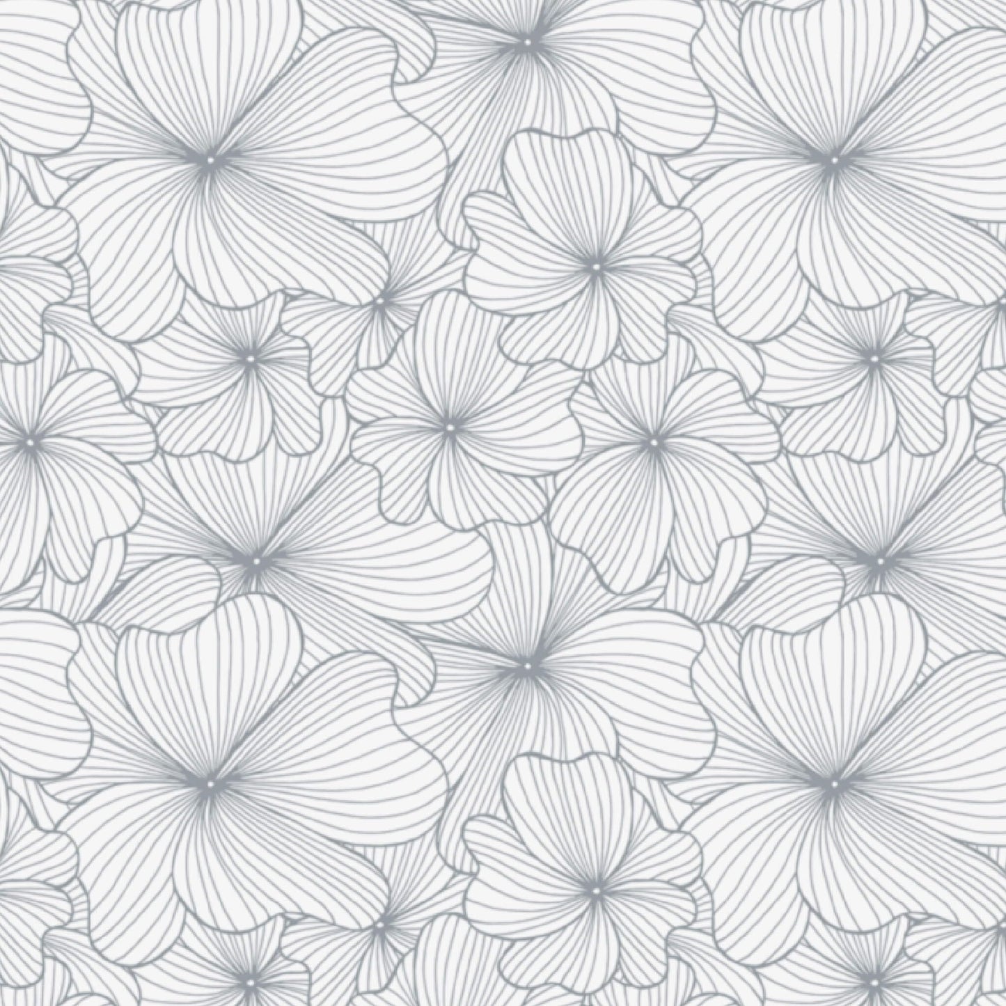 Silver Flowers – Peel and Stick Wallpaper Roll 20.5" x 16 ft in Metallic Floral Print