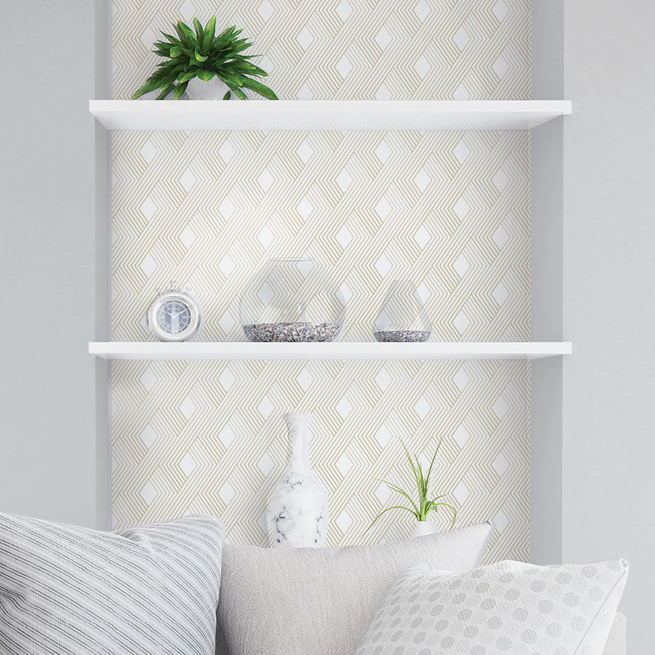 Eco-Friendly Peel and Stick Wallpaper Sheets 11” x 16” - Gold Woven