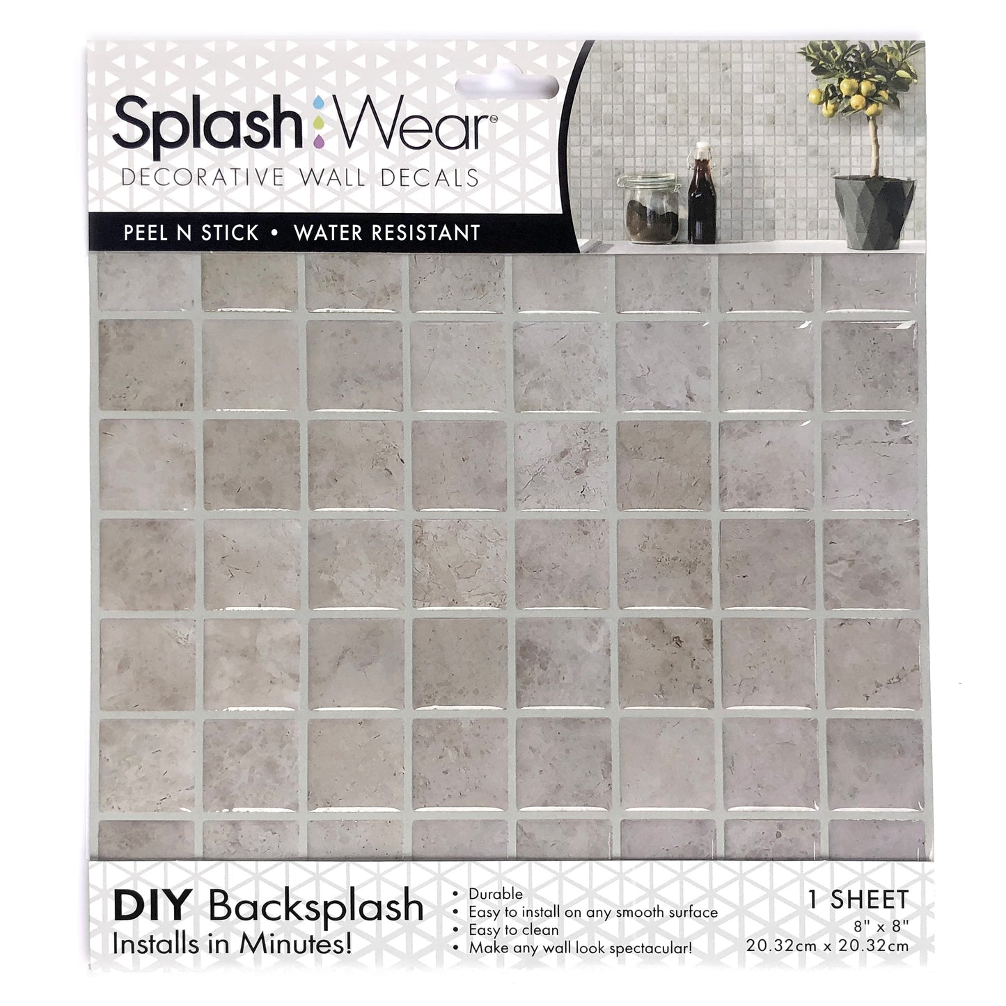 Mini Mosaic Stone – Peel and Stick Backsplash Tile in Sculpted Faux Stone Finish