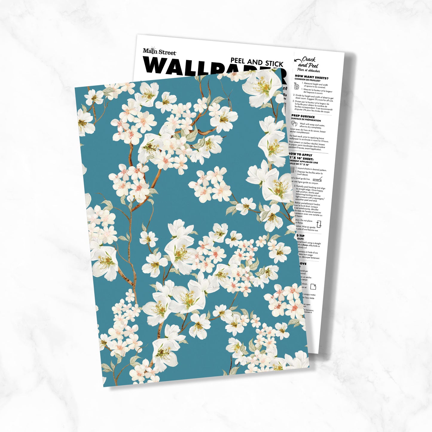 Peel and Stick Wallpaper Sheets – Magnolia Branches Design