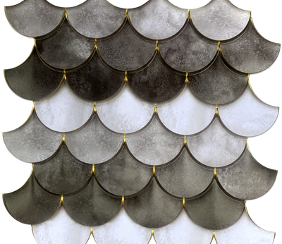 Black & Grey Scales Peel and Stick Wall Tiles - 8 Pack