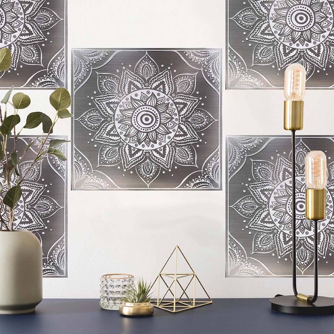 White Mandala Tile Decal