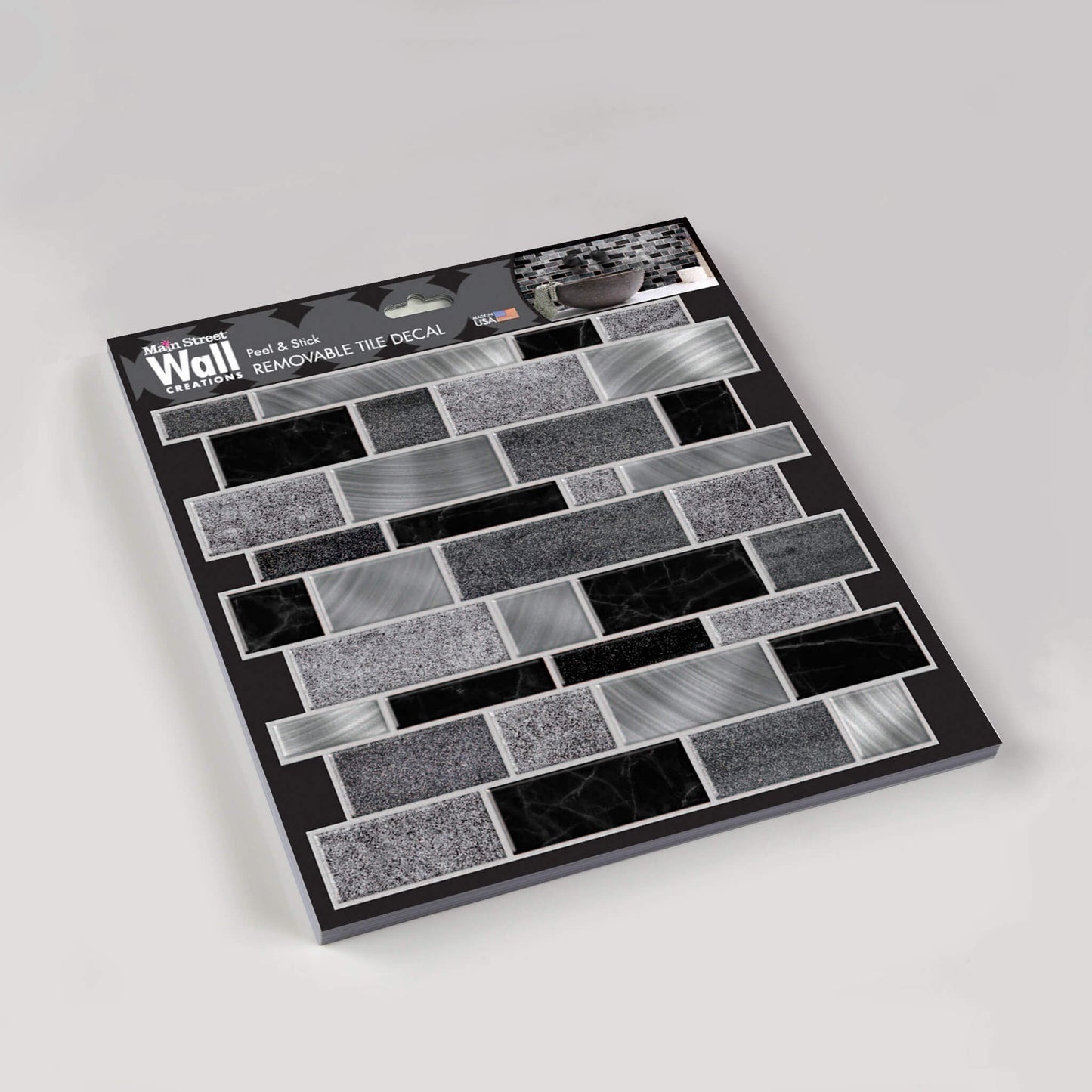 Silver and Black Mosaics Tile Decal