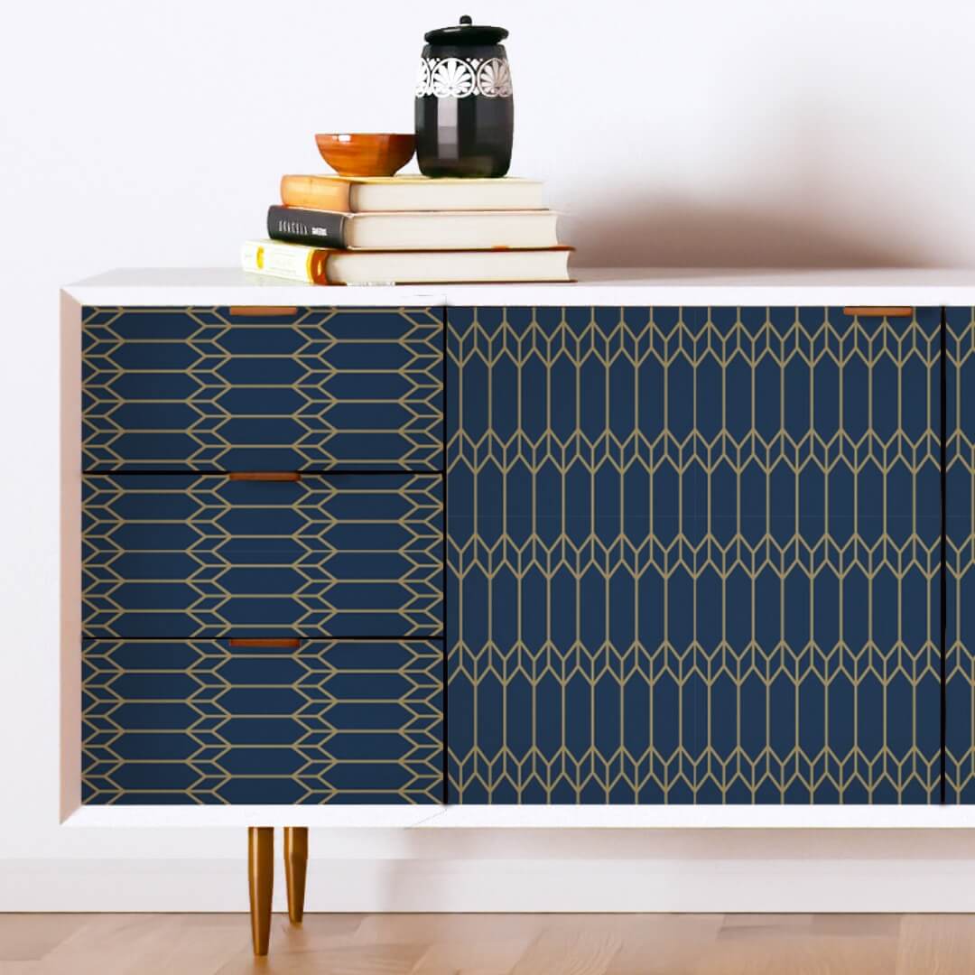 Indigo Diamonds Peel & Stick Wallpaper Sheets – 12 Pack