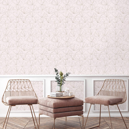 Drawn to Nature – Peel and Stick Wallpaper Panel 16 x 24" in Blush Floral