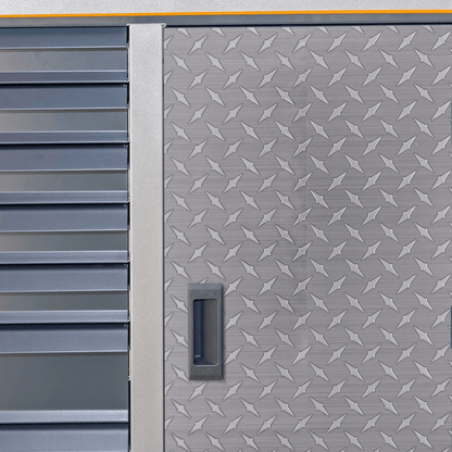 Diamond Plates – Peel and Stick Wall Tile Decal 8x8" in Industrial Metallic Finish