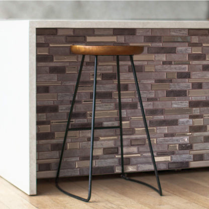 Earth Grey Mosaic – Peel and Stick Backsplash Tile 10.5x10.5" in Sculpted Faux Stone Finish