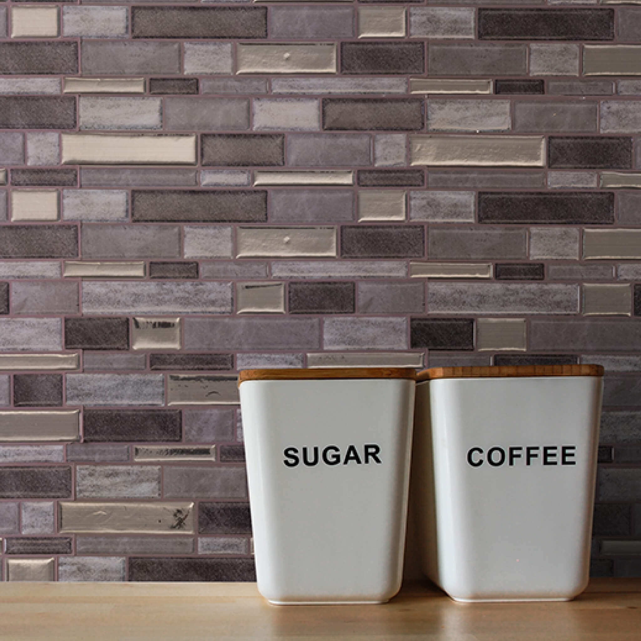 Earth Grey Mosaic Peel and Stick Backsplash Tile - 4 Pack or 8 Pack