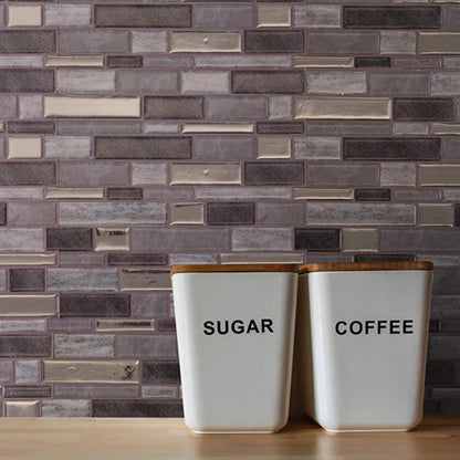 Earth Grey Mosaic – Peel and Stick Backsplash Tile 10.5x10.5" in Sculpted Faux Stone Finish