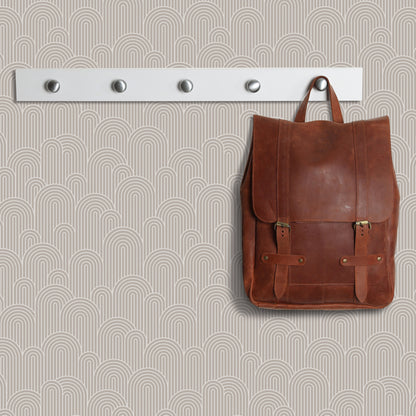 Embrace Your Curves – Peel and Stick Wallpaper Panel 16 x 24" in Taupe Arch Pattern