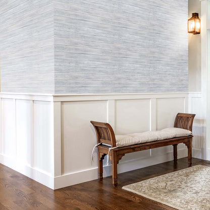 Gray Shiplap – Peel and Stick Wallpaper Roll 20.5" x 16 ft – Removable Wood-Style Wall Décor for Kitchen & Living Room