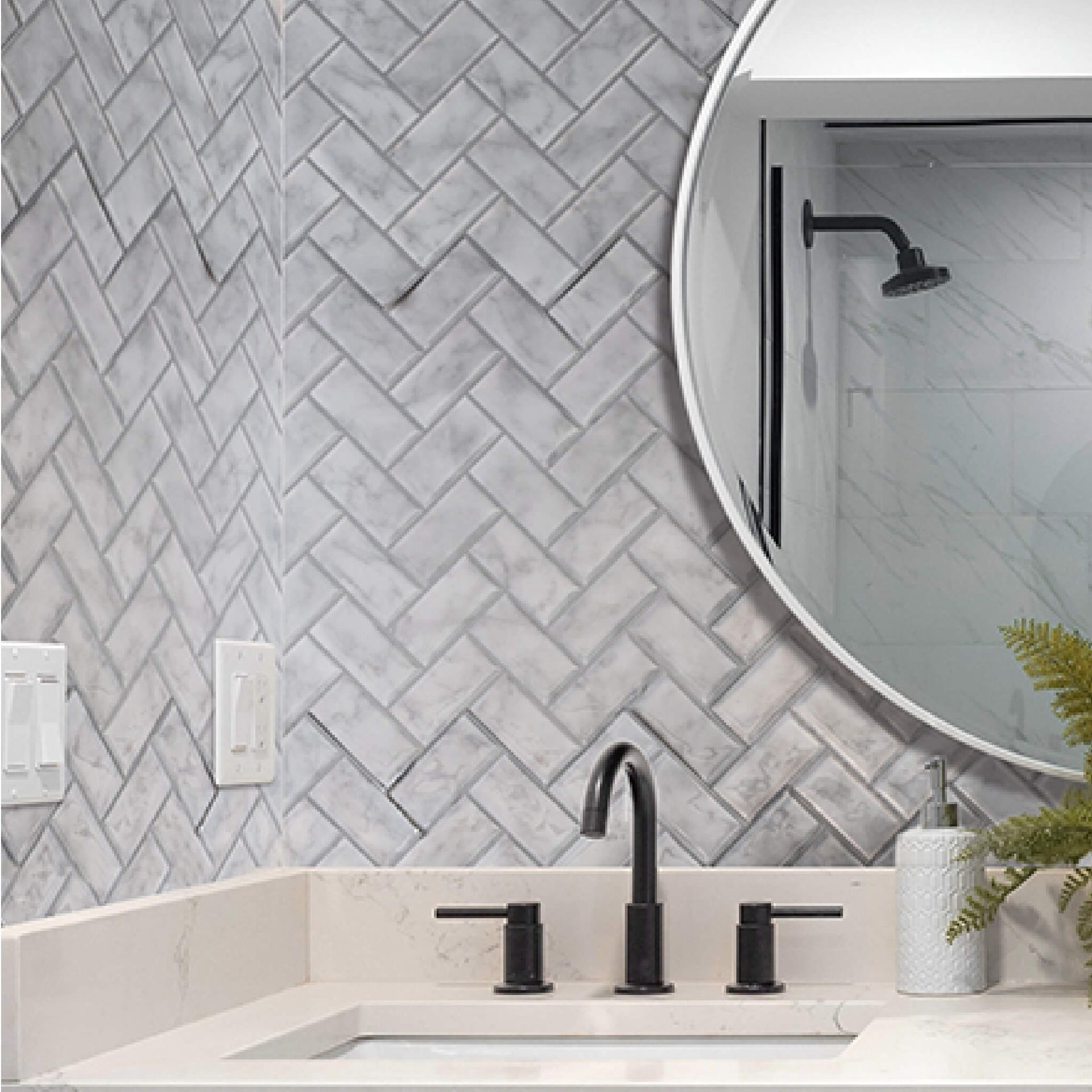 Herringbone Marble Tile Backsplash Herringbone Stick On Tile Light
