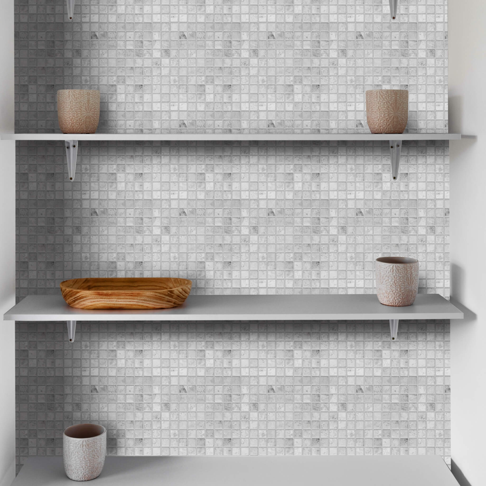 Mini Mosaic Stone Peel and Stick Backsplash Tile - 4 Pack or 8 Pack