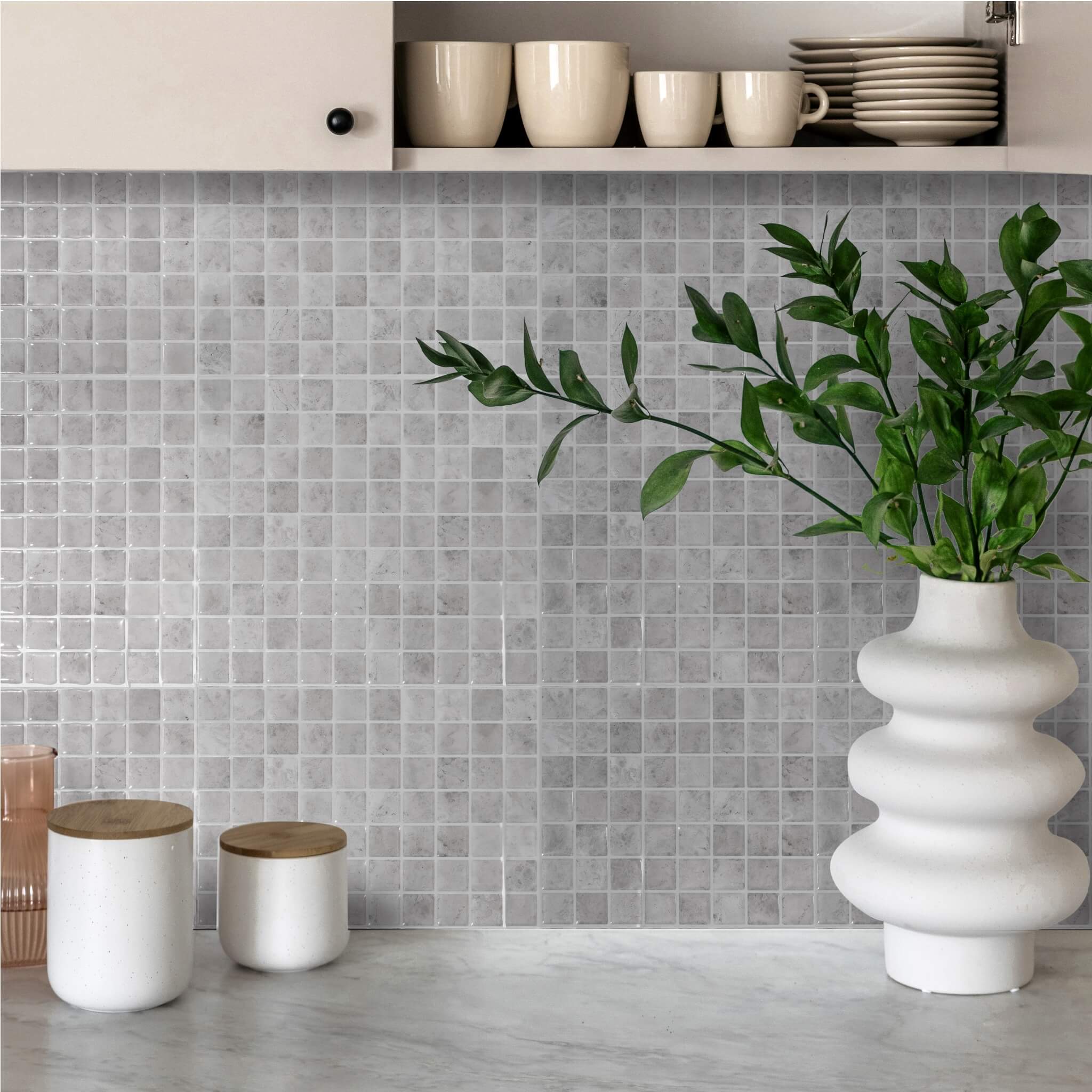 Mini Mosaic Stone Peel and Stick Backsplash Tile - 4 Pack or 8 Pack