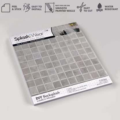 Mini Mosaic Stone – Peel and Stick Backsplash Tile 10.5x10.5" in Sculpted Faux Stone Finish