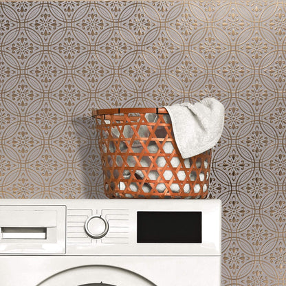 Gold Pastel Painted Design – 8x8"Peel and Stick Wallpaper Tile