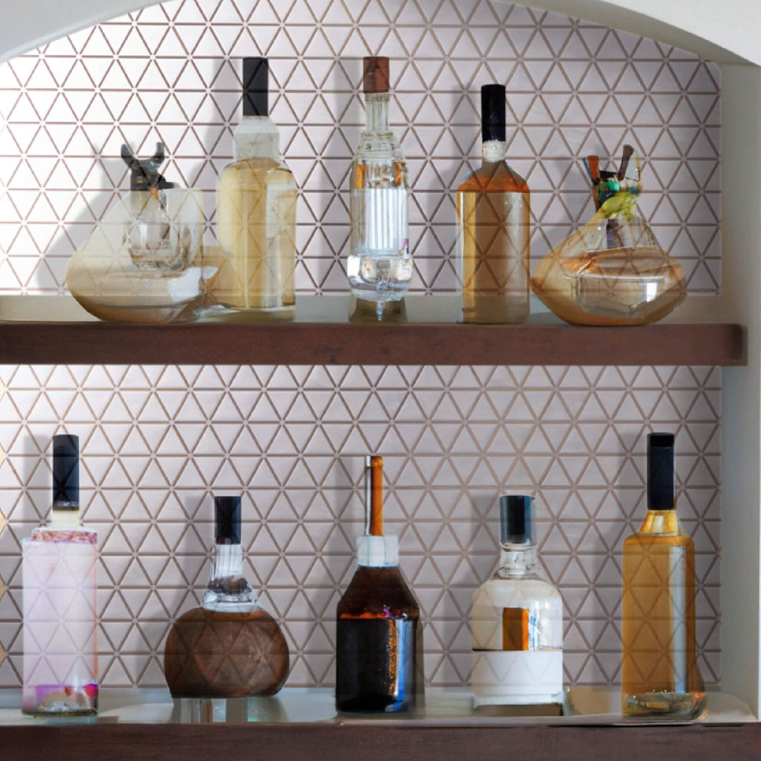 Rose Gold Triangles Peel and Stick Wallpaper Tiles - 24 Pack