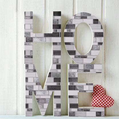 Black and White Mosaic – Peel and Stick Wallpaper Tiles 8" x 8" in  Marble Design