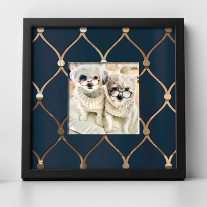 Impressive Geometry – Peel and Stick Craft Panel 10 x 15" in Navy & Gold Embossed Foil