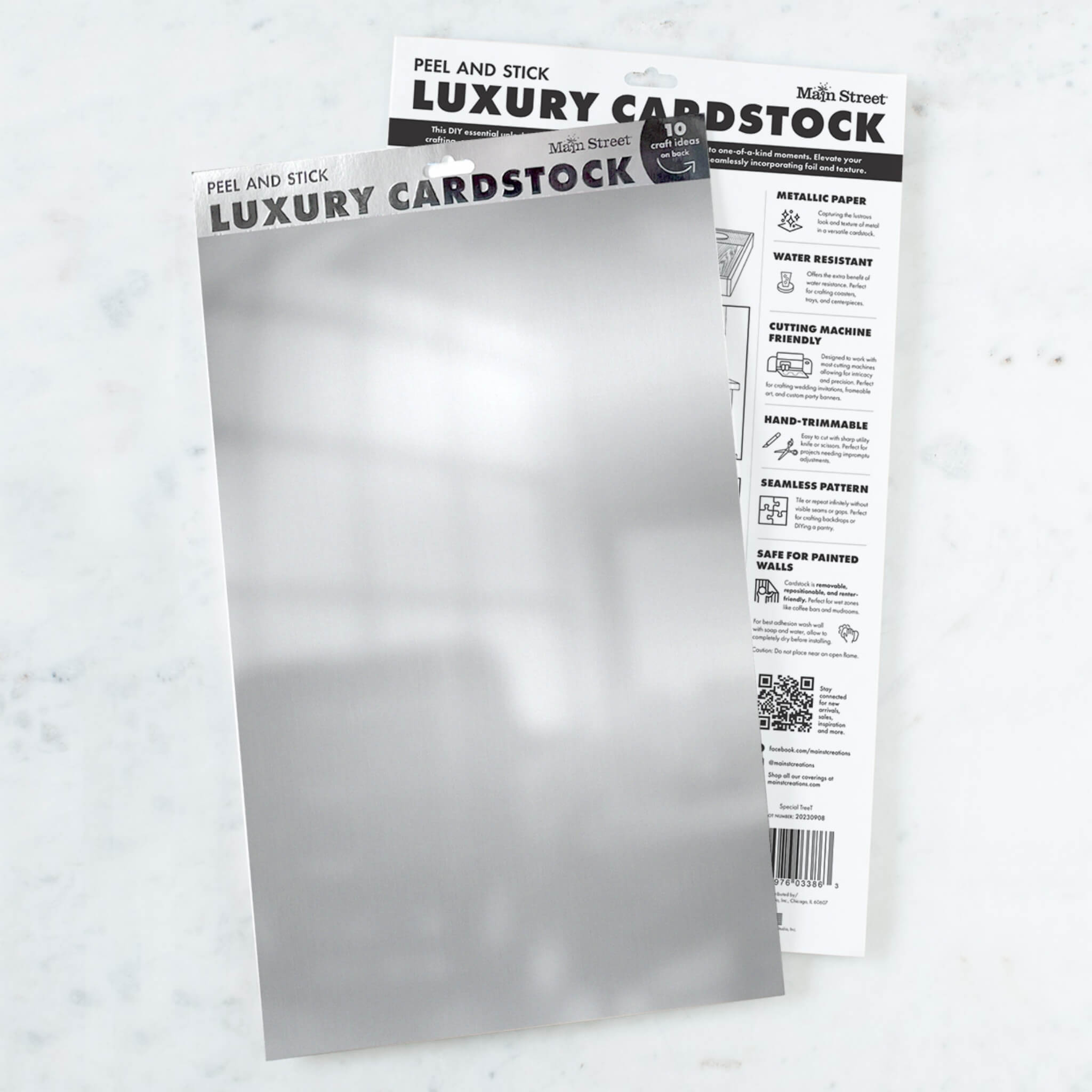 Metallic Silver Peel and Stick Craft Paper - 12 Pack