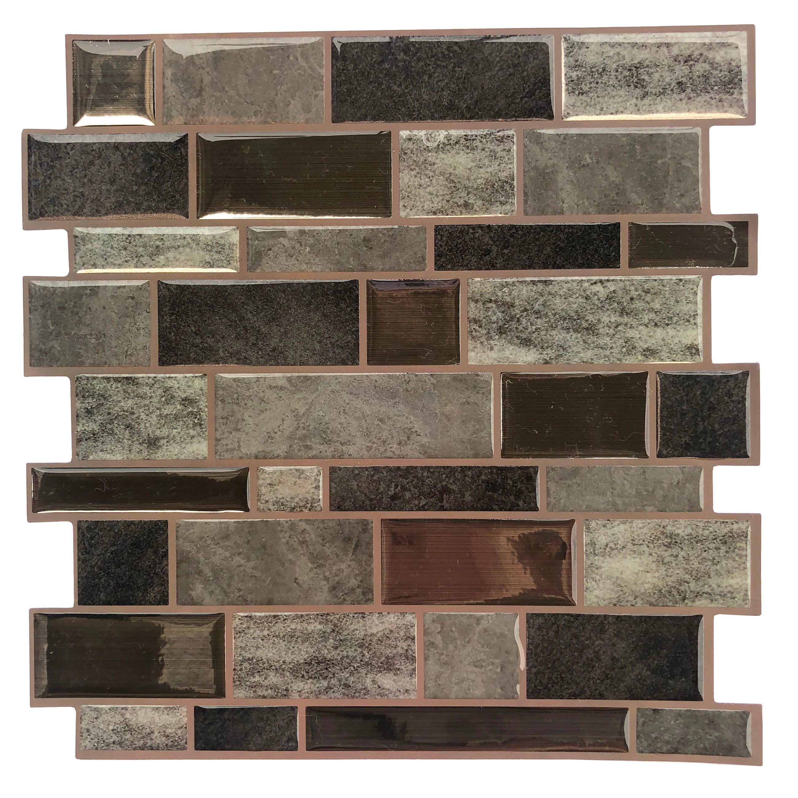 Earth Grey Mosaic Peel and Stick Backsplash Tile - 4 Pack or 8 Pack