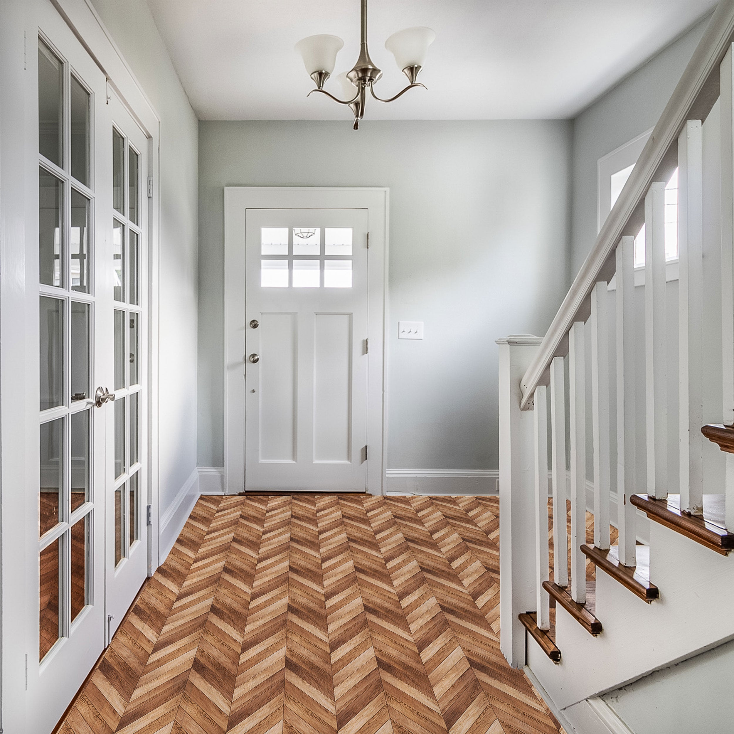 Herringbone Wood Peel and Stick Floor Tiles - 6 Pack