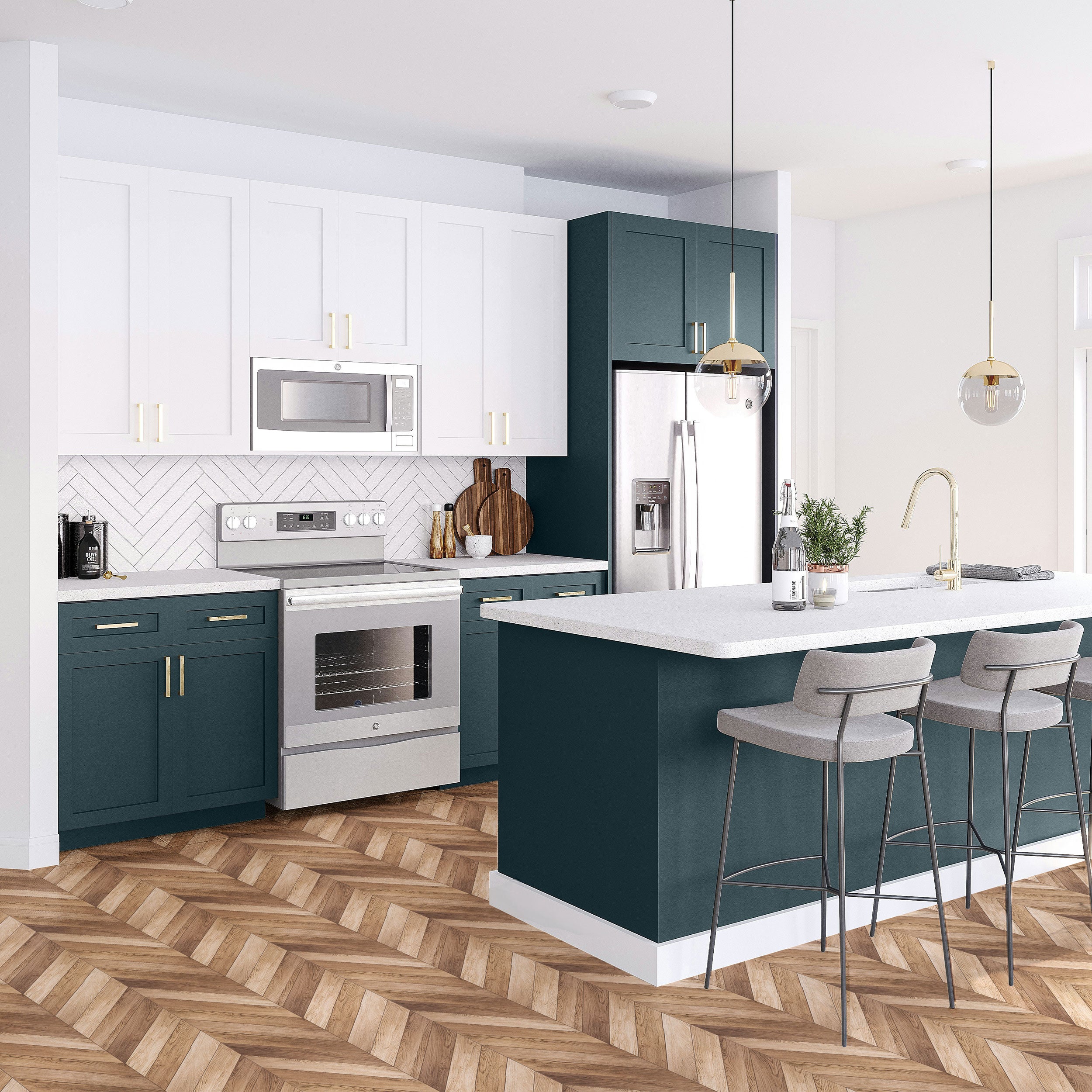 Herringbone Wood Peel and Stick Floor Tiles - 6 Pack