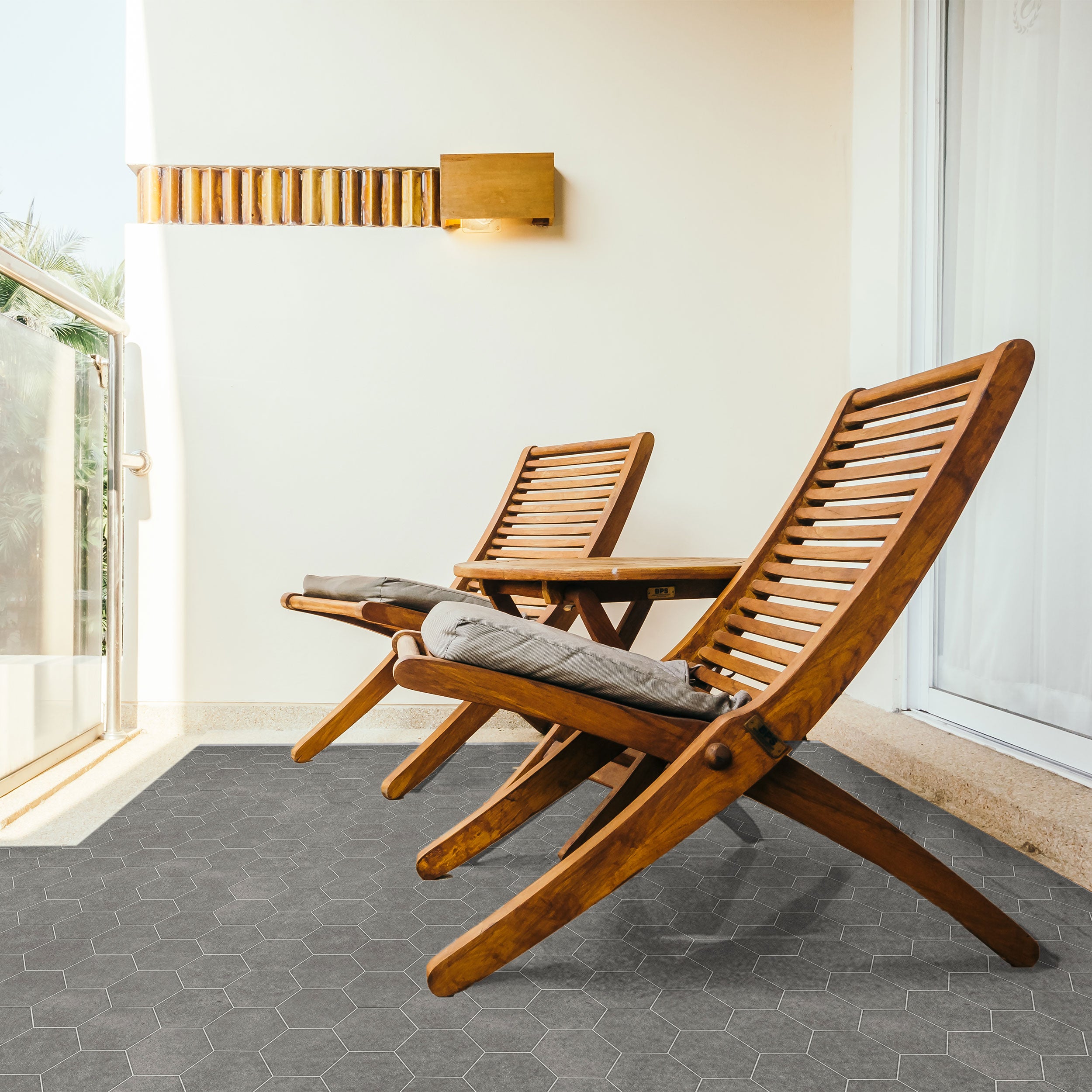 Hexagon Peel and Stick Floor Tiles - 6 Pack