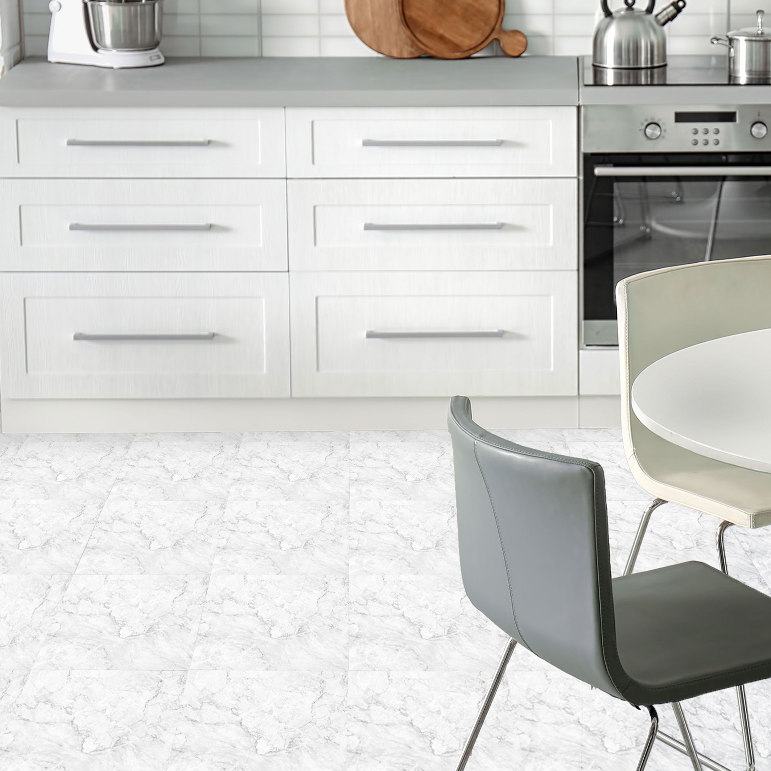 Marble Peel and Stick Floor Tiles - 6 Pack