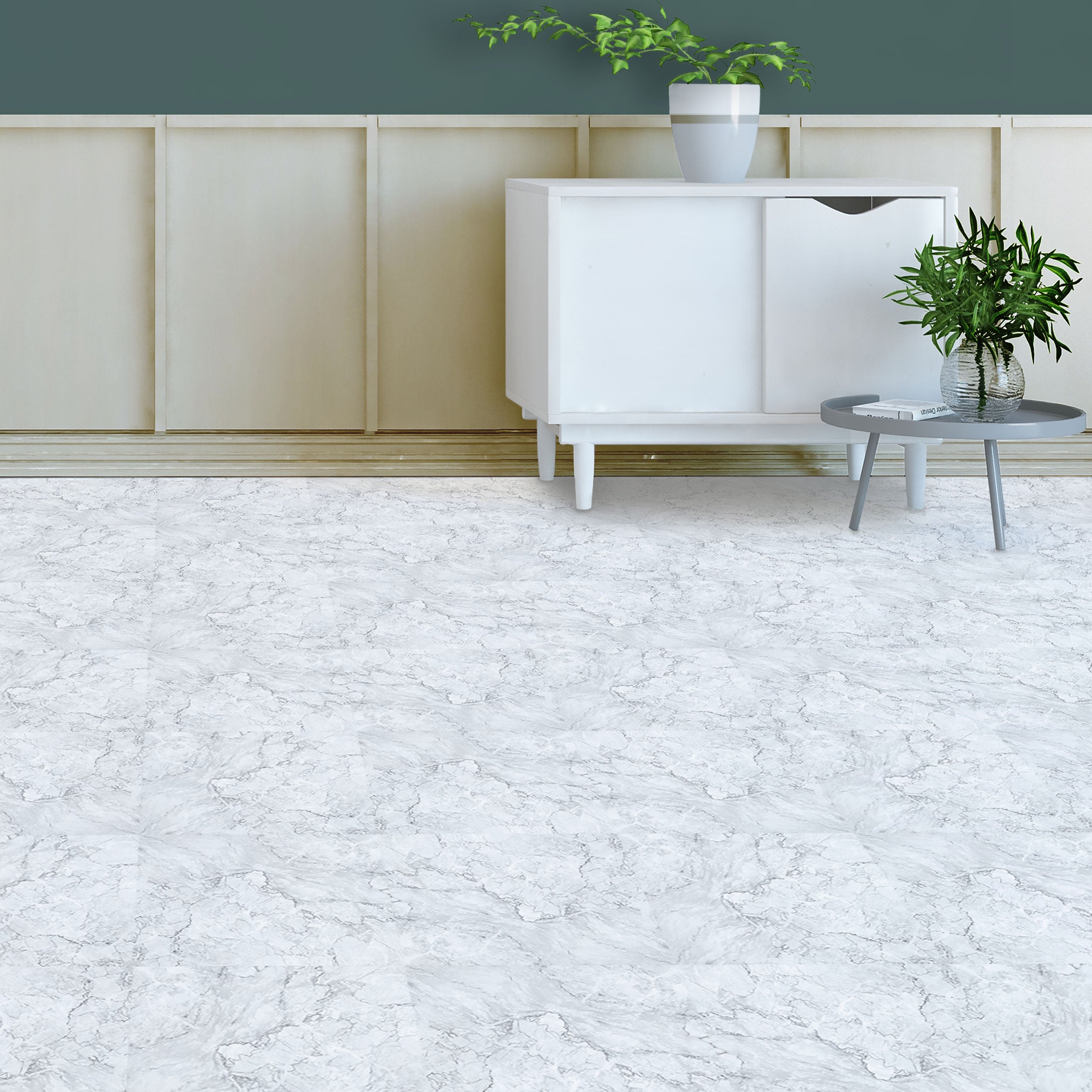 Marble Peel and Stick Floor Tiles - 6 Pack