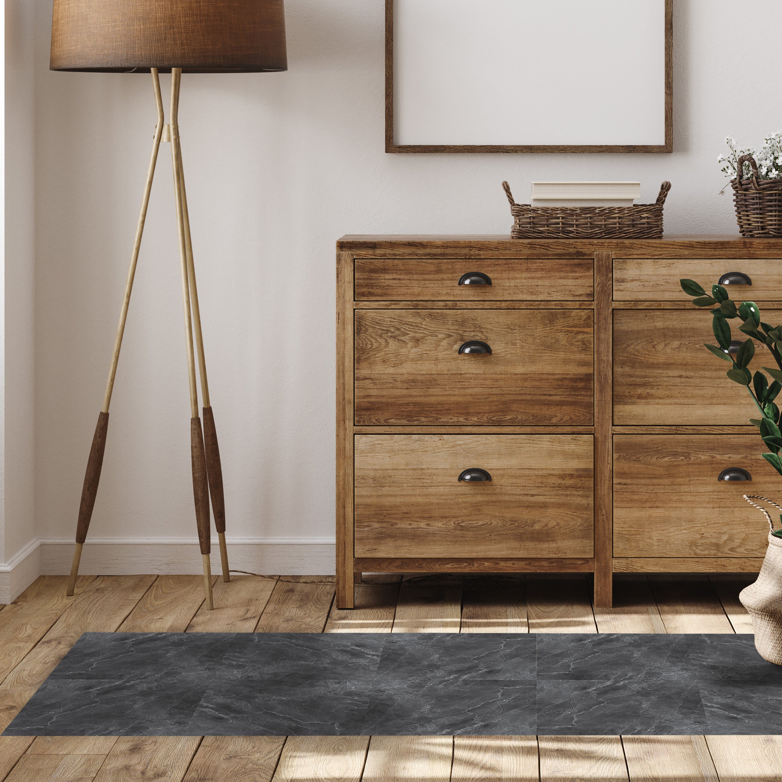 Slate Peel and Stick Floor Tiles - 6 Pack