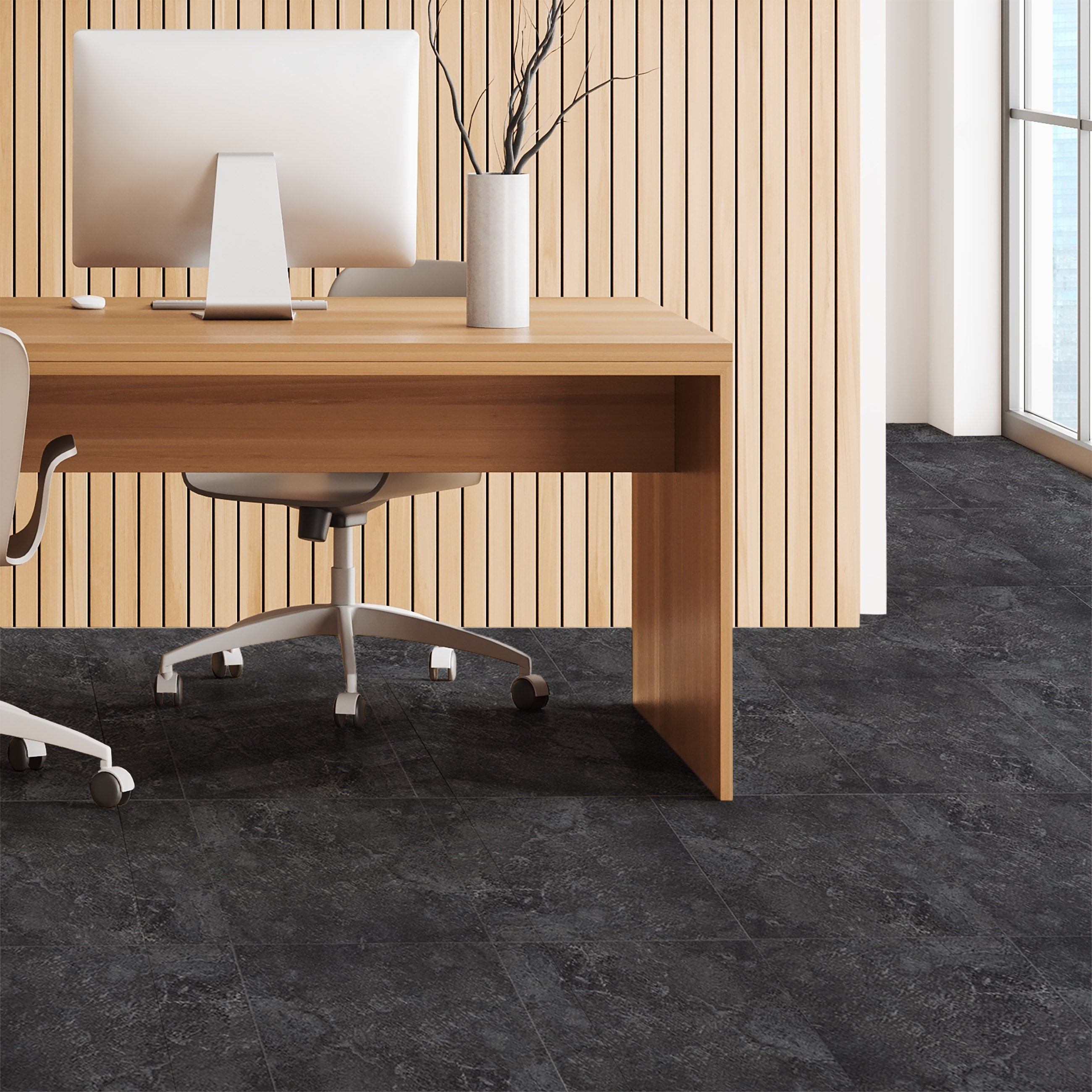 Slate Peel and Stick Floor Tiles - 6 Pack