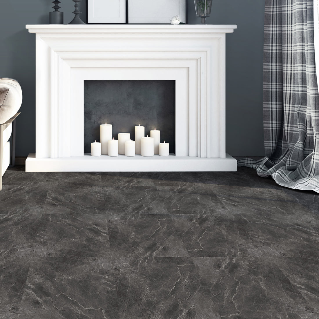 Slate Peel and Stick Floor Tiles - 6 Pack