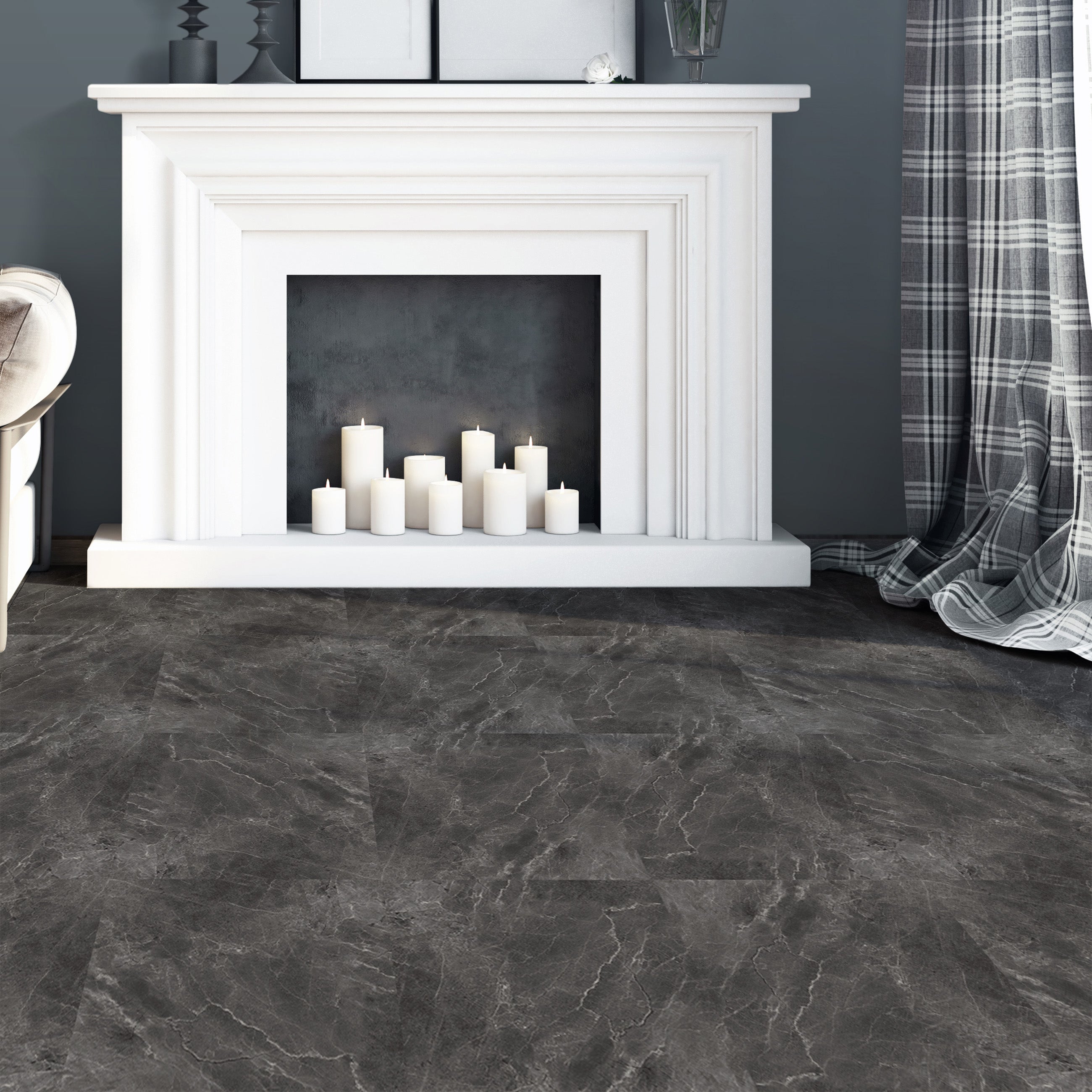 Slate Peel and Stick Floor Tiles - 6 Pack