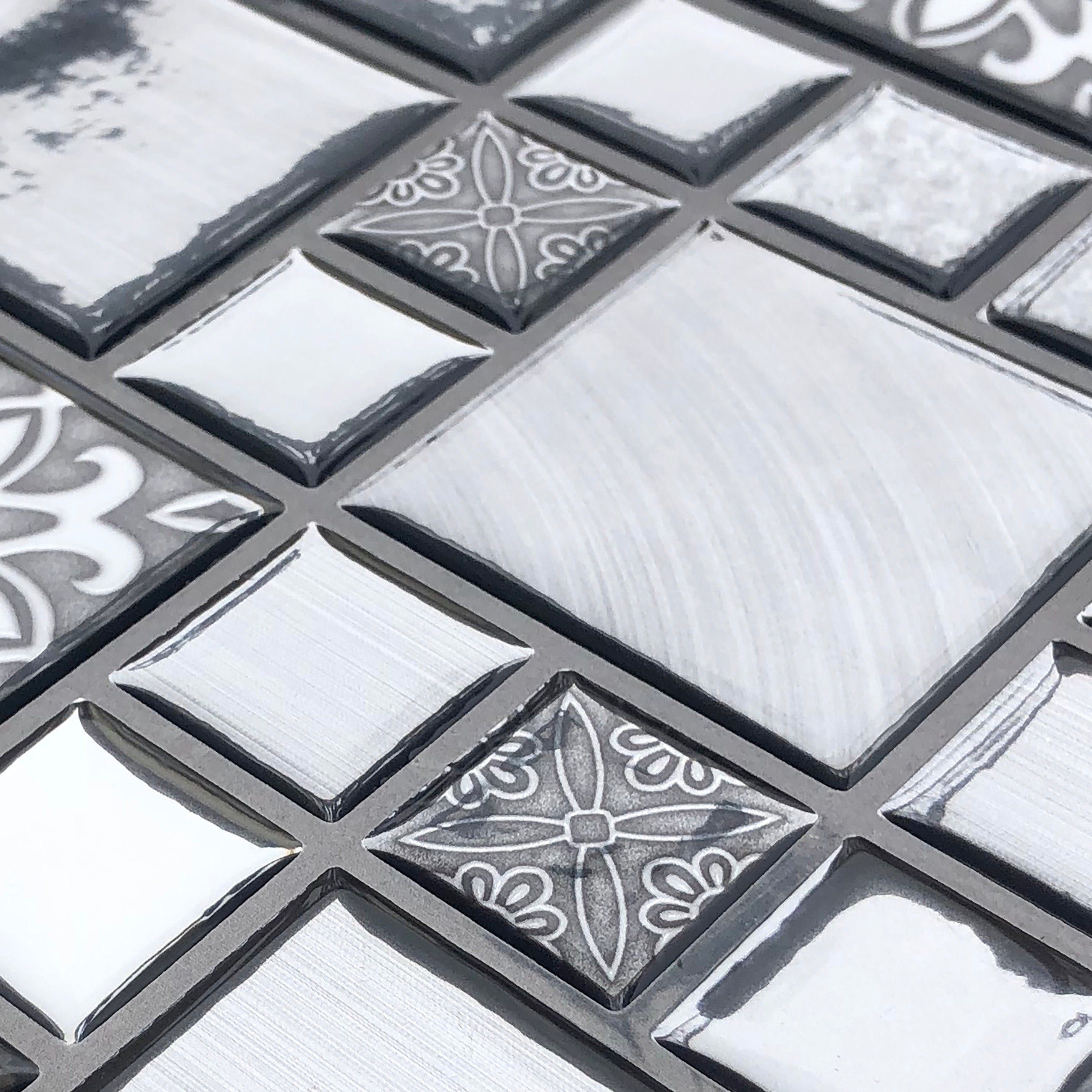 Silver Mosaic Peel and Stick Backsplash Tile - 4 Pack or 8 Pack