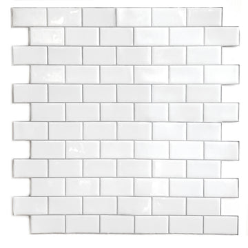 White Subway Backsplash Peel and Stick Backsplash Tile - 4 Pack or 8 Pack