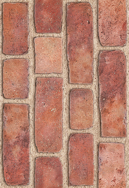 Eco-Friendly Peel and Stick Wallpaper Sheets 11” x 16” – Red Bricks