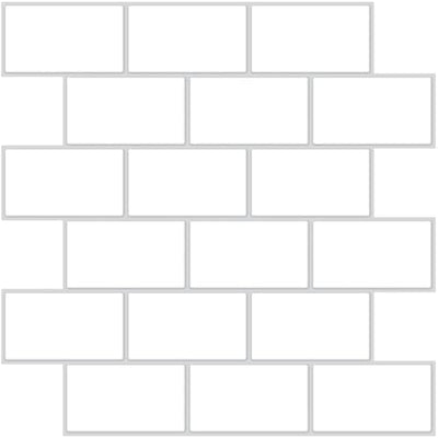 White Subway Peel and Stick Wallpaper Tiles - 24 Pack