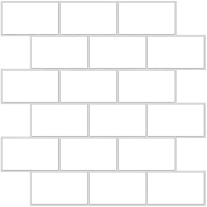 White Subway – Peel and Stick Wallpaper Tiles 8" x 8" for Kitchen Backsplash