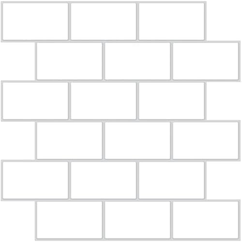 White Subway – Peel and Stick Wallpaper Tiles 8" x 8" for Kitchen Backsplash