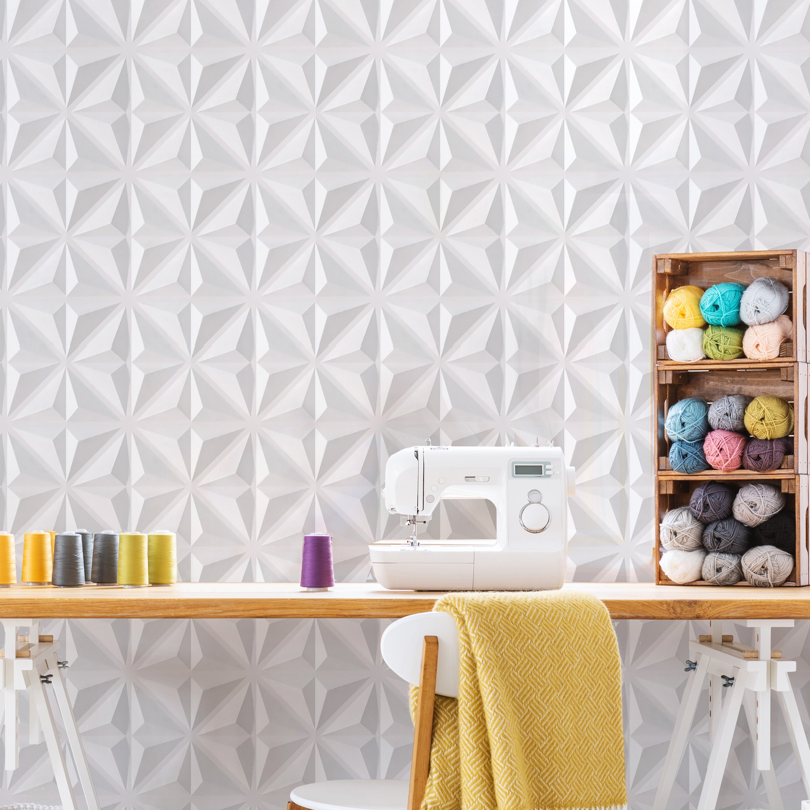 White Geo Peel and Stick Wall Tiles - 8 Pack