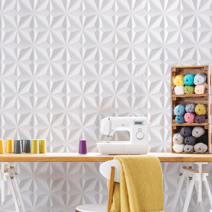 Peel and Stick Wall Tiles - White Geo