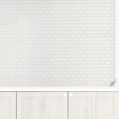 White Subway – Peel and Stick Wallpaper Tiles 8" x 8" for Kitchen Backsplash